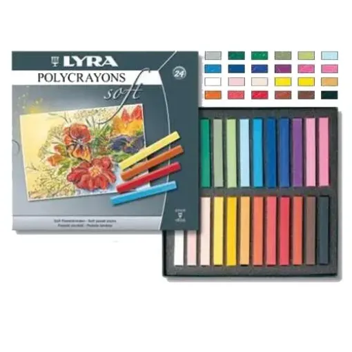 Imagen de Pastel tiza pastel crayons soft "LYRA" estuche de 24 colores