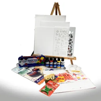 Set Pintura Para Niños 12 Colores Puntillismo Kit Arte Diy