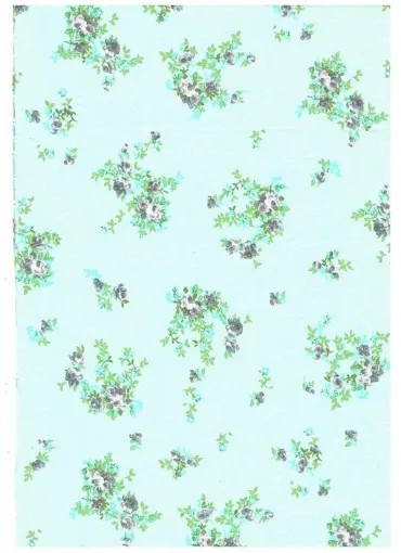 Imagen de Tela para Patchwork 100% algodon de 49*49cms. cod.41211 02 Rositas fondo verde agua