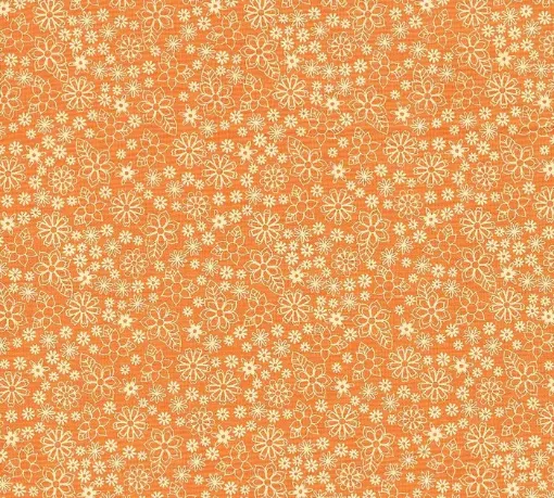 Imagen de Tela para Patchwork 100% algodon de 100*150cms. cod.42129 Mini floral fondo naranja