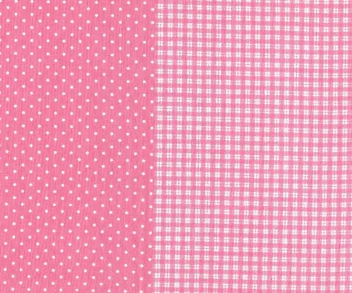 Imagen de Tela para Patchwork 100% algodon de 49*49cms. cod.51032/10C cuadrille, puntos fondo rosa