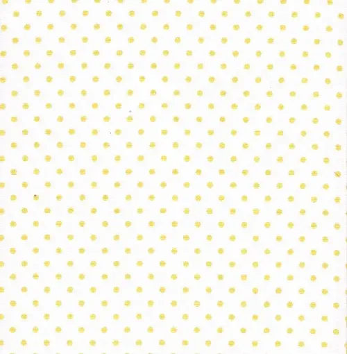 Imagen de Tela para Patchwork 100% algodon de 49*49cms. cod.3191 777 Lunares amarillos fondo blanco