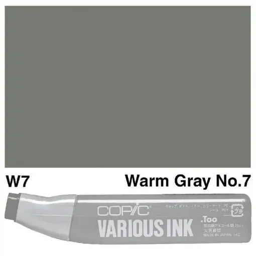 Imagen de Tinta recarga para Marcadores COPIC Various Ink x25ml color W7 Warm Grey nro.7