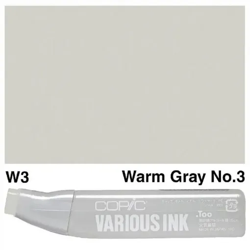 Imagen de Tinta recarga para Marcadores COPIC Various Ink x25ml color W3 Warm Grey nro.3