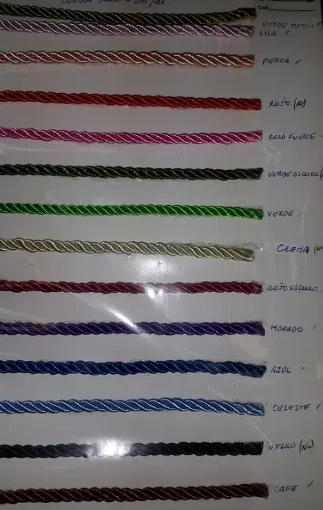 Imagen de Cordon de seda trenzado perlado de 5mms por 20yds=18mts varios colores