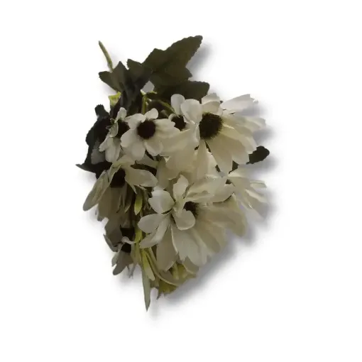 Imagen de Ramo de margaritas artificiales seco de 32cms 25 flores de 3.5cms color Blanco
