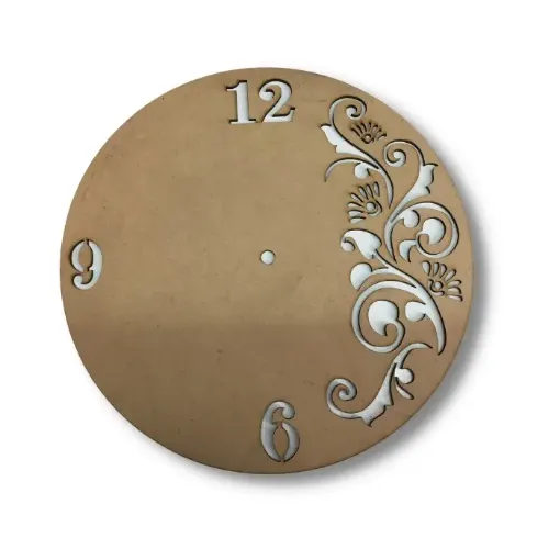 Imagen de Reloj de MDF calado laser de 27cms. modelo arabesco nro.12