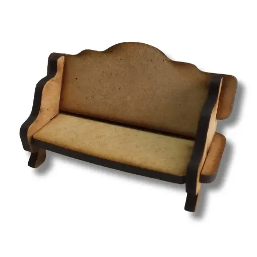 Imagen de Mueble de MDF de casita para Familia mini modelo sillon 2 cuerpos de 7.5x3x4cms