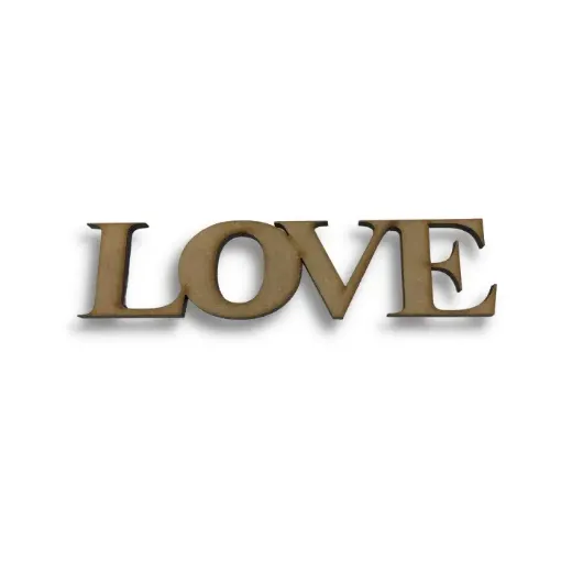 Imagen de Calado palabra de MDF corte laser "LOVE" de 11x3cms. Nro.3