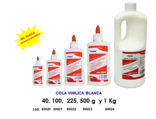 Imagen de Cola vinilica para manualidades no toxica "FOSKA" frasco de 40grs