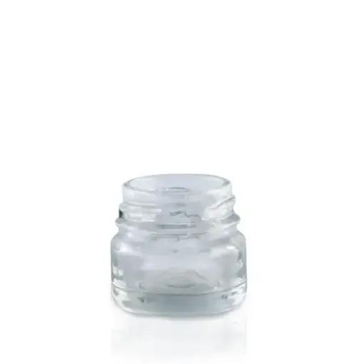 Imagen de Frasco de vidrio cilindrico mini de 28ml de 4x4cms con tapa de metal