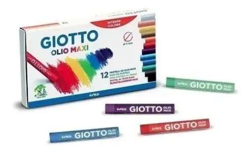 Imagen de Oleo pastel "GIOTTO" extra largos MAXI de 11mms en caja de 12 colores