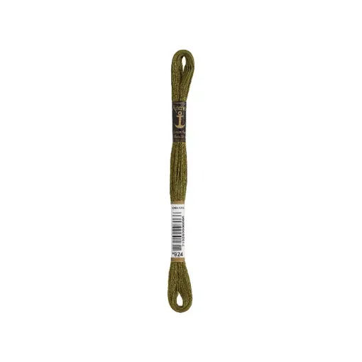 Imagen de Hilo de bordar 100% algodon Mouline ANCHOR 8mts. color 0924 verde oliva