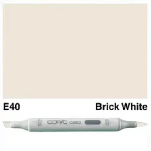 Imagen de Marcador profesional COPIC CIAO alcohol doble punta color E40 Brick White