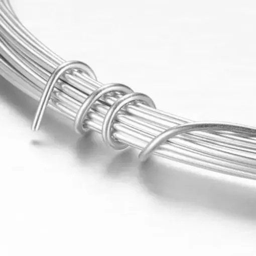 Imagen de Alambre de aluminio flexible de 2mm de espesor en rollo de 5mts=45grs color plateado