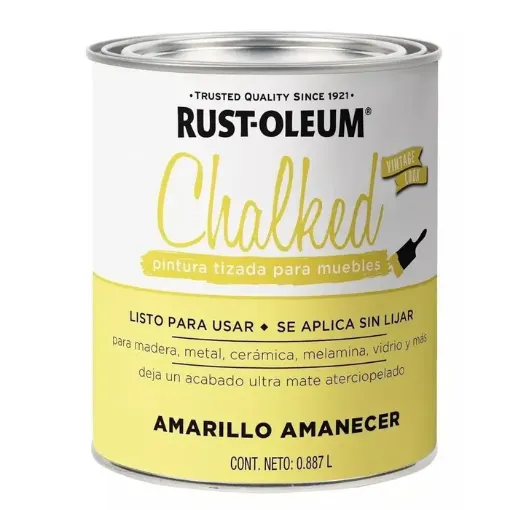 Imagen de Pintura RUST OLEUM Chalk Paint tizada brochable ultra mate vintage *0,887 lts. amarillo amanecer