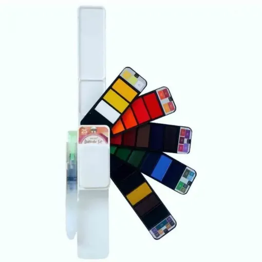 Imagen de Set de acuarelas en abanico Watercolor Set SINOFIRM 25 colores con pincel