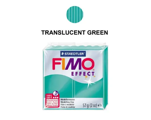 Imagen de Arcilla polimerica pasta de modelar FIMO Effect *57grs. Translucido color 504 Verde