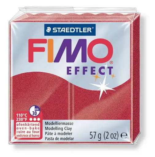 Imagen de Arcilla polimerica pasta de modelar FIMO Effect *57grs. Metallic color 28 Rojo rubi 