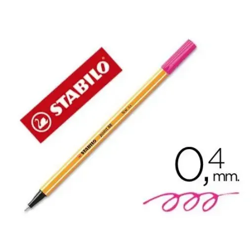 Imagen de Marcadores STABILO POINT 88 fibra fineliner 0.4mms. color nro.56 rosado