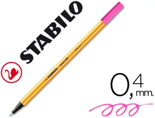 Imagen de Marcadores STABILO POINT 88 fibra fineliner 0.4mms. color nro.56 rosa fluo neon