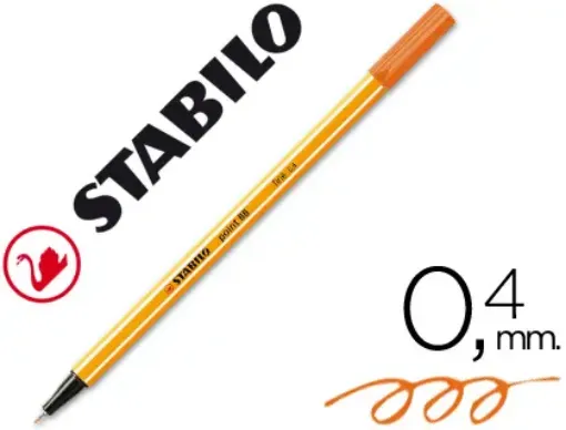 Imagen de Marcadores STABILO POINT 88 fibra fineliner 0.4mms. color nro.54 naranja