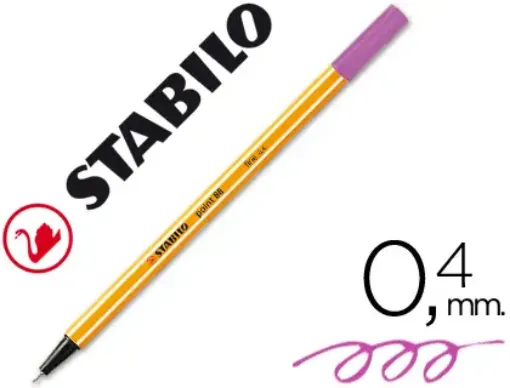 Imagen de Marcadores STABILO POINT 88 fibra fineliner 0.4mms. color nro.59 lila claro pastel