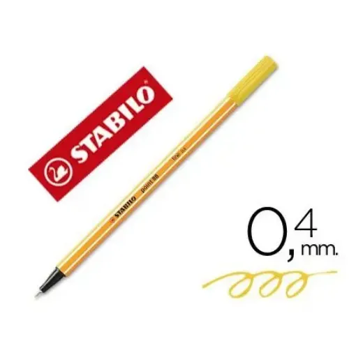 Imagen de Marcadores STABILO POINT 88 fibra fineliner 0.4mms. color nro.44 amarillo