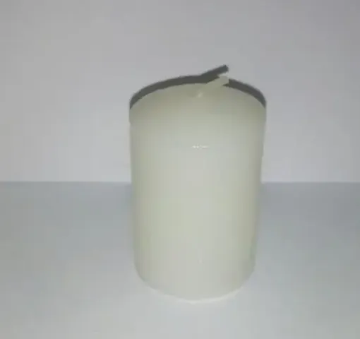 Imagen de Velon cilindrico artesanal 3.5x6cms color blanco por unidad