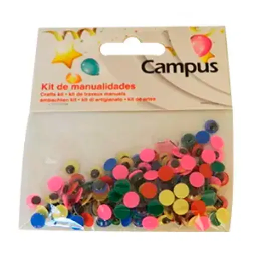 Imagen de Ojitos plasticos moviles de 7mms de colores "CAMPUS" por 150 unidades