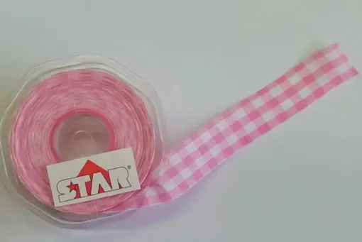 Imagen de Cinta Provence cuadrillé "STAR" de 25mms. *25 mts. color rosado