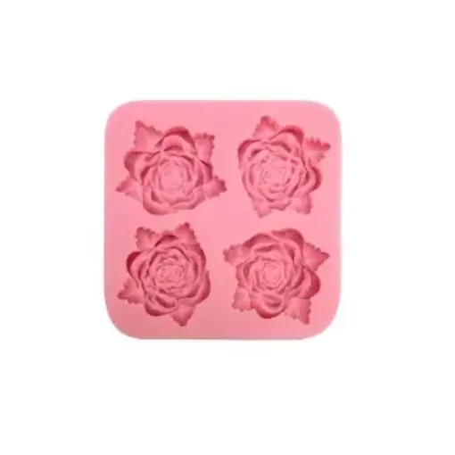 Imagen de Molde de silicona 4 Rosas de 8x8cms  BCSM013