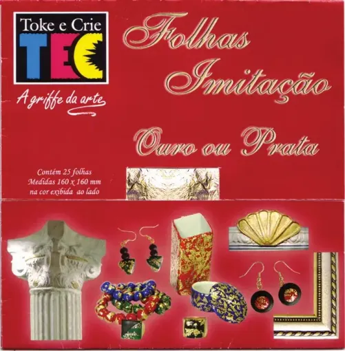 Imagen de Hojas "TOKE E CRIE" para dorado a la hoja 16*16cms. color ORO *25 unidades