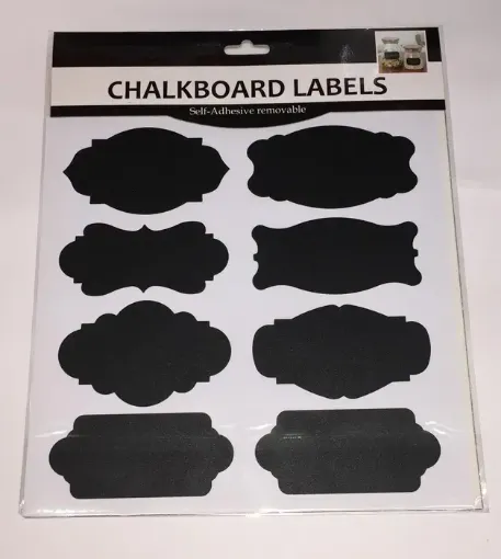 Imagen de Stickers etiquetas pizarra adhesivas de 10x5.5cms x8 unidades