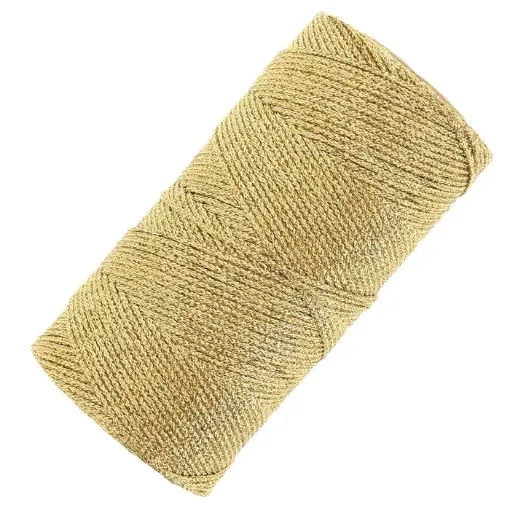 Imagen de Hilo polyester cordon encerado fino LINHASITA *100grs.=150mts. color metalizado oro dorado 