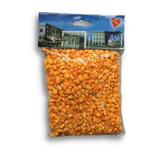 Imagen de Piedras de color en bolsa "GLASS MARBLESS" x400grs color naranja