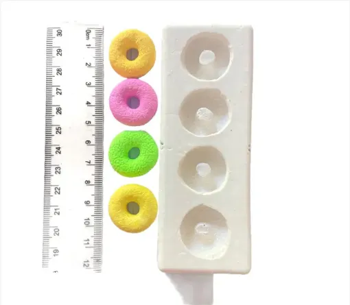 Imagen de Molde de silicona para resina y masas no.062 modelos Donas x4 de 3cms. aprox.