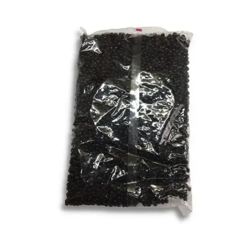 Imagen de Mostacillas grandes cuentas mostacillon 4x2.5mms en paquete de 450grs color Negro opaco