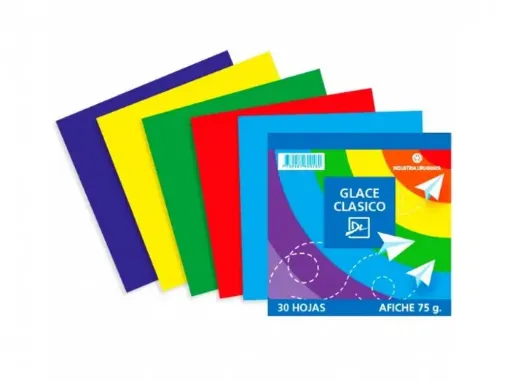 Imagen de Papel Glace 75grs "DL" paquete de 30 hojas de 11x11cms de colores Lisos