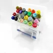 Imagen de Set de 24 marcadores al alcohol con doble punta "LANKE" Punta fina y chata estuche con 24 colores