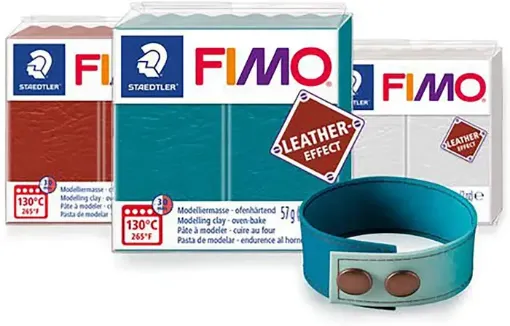 Imagen de Arcilla polimerica pasta de modelar FIMO Leather Effect *57grs varios colores Efecto Cuero a eleccion