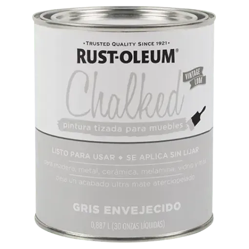 Imagen de Pintura RUST OLEUM Chalk Paint tizada brochable ultra mate vintage *0,887 lts. gris envejecido