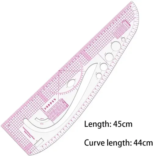 Imagen de Regla de acrilico flexible multifuncional para realizar patrones en costura nro.3245 versatile cutting out ruler de 45x12.5cms.