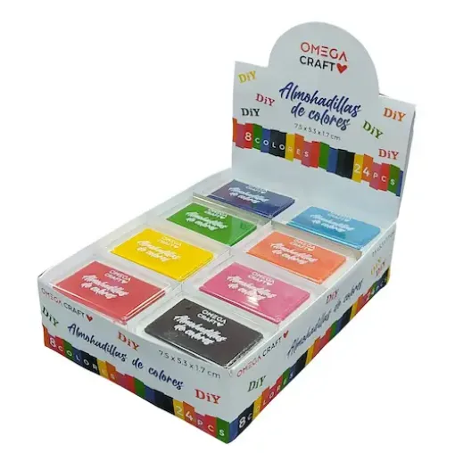 Imagen de Almohadillas de colores para sellos "OMEGA" de 7.5 x 5.3 x 1.7cms 8 colores diferentes a eleccion