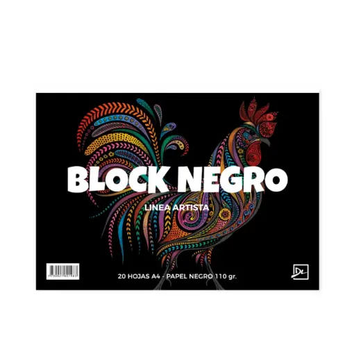 Imagen de Block de cartulina Negra "DL" A4 110grs con 20 hojas