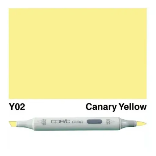 Imagen de Marcador profesional COPIC CIAO alcohol doble punta color Y02 Canary Yellow