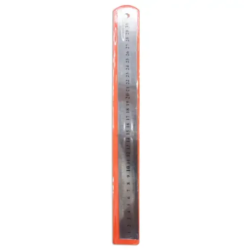 Imagen de Regla metalica de metal acero flexible doble centimetros y pugadas "ARTE &STILLO" de 30cms.