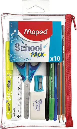 Imagen de Set escolar "MAPED" con 10 utiles en cartuchera
