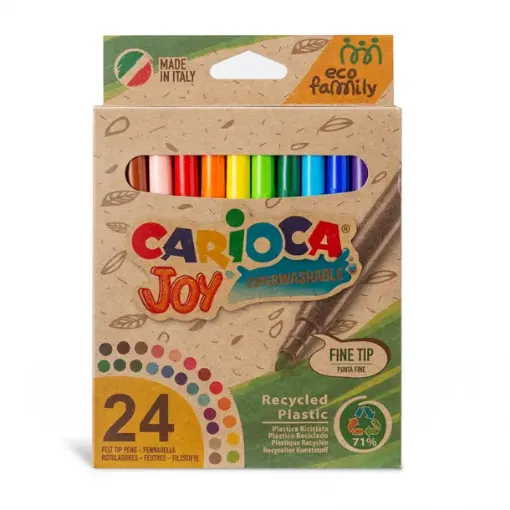 Imagen de Marcadores finos "CARIOCA" Joy linea ECO ecologica en estuche de 24 colores