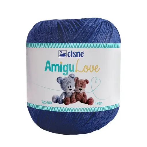 Imagen de Hilo de algodon crochet Amigulove CISNE TEX600 100gr.=170mts color Azul Real 00149